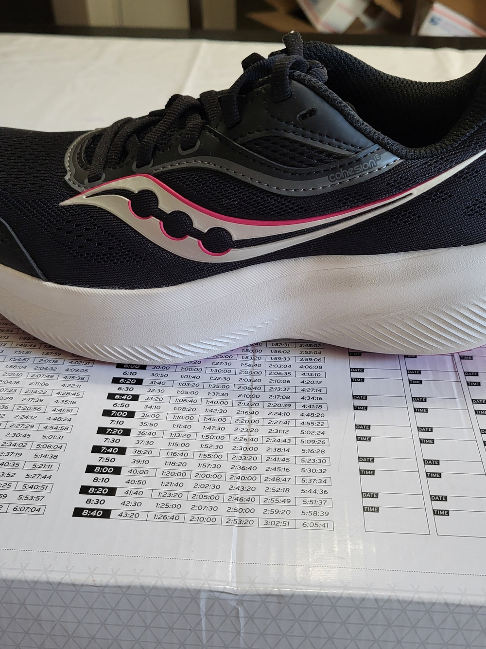 *NEW* Saucony Women Cohesion 18 Shoes Sneakers Black Magenta Women's Size 6